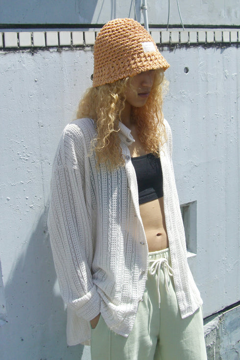 【RESTOCK】SUMMER KNIT SPIRAL BUTTON SHIRT -IVORY-